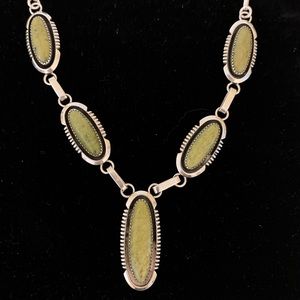 Serpentine and Sterling Necklace